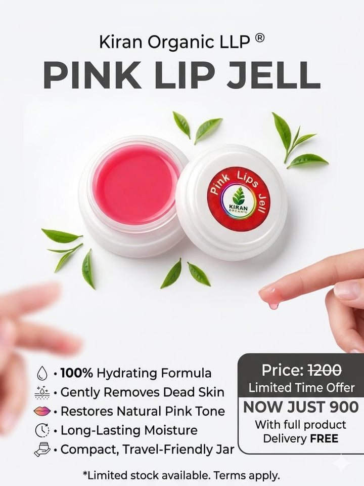 Kiran Organic Premium Pink Lip Jell – Hydrating & Exfoliating Lip Balm